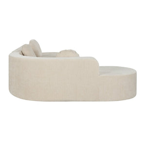 English Elm 122'' Curved L-shaped Sectional Sofa Chenille Upholstery Pocket Spring Living Room Seating Sand N760S0000049D