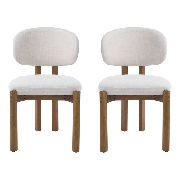 English Elm Christopher Knight Home® - Beige Mid-Century Dining Chairs Set Of 2 - Walnut Frame, Ergonomic Comfort & Timeless Style N768P341563W