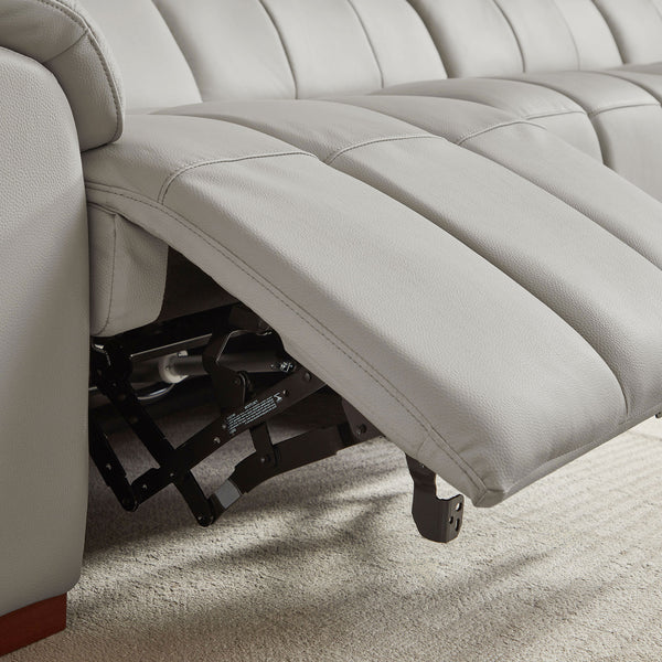 English Elm 4 Seats Wall-Hugger Reclining Sofa - Modern Electric Genuine Leather L-Shaped Couch With Usb Charging W2582S00155