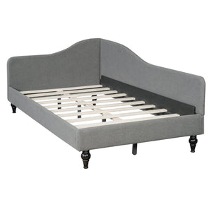 English Elm Twin L-shaped Linen Daybed with Solid Wood Legs for Bedroom or Studio Lounging SF100145AAE-1