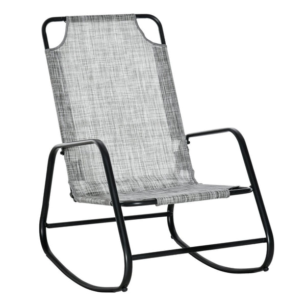 English Elm Outsunny Rocking Chair - Stylish Outdoor Sling Fabric Rocker For Patio, Porch & Balcony Comfort W2225P174337-GIGA