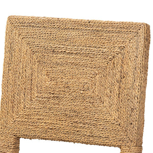 English Elm Bohemian Handwoven Kubu Rattan Mahogany Wood Dining Chair Organic Eclectic Style B2750P467724