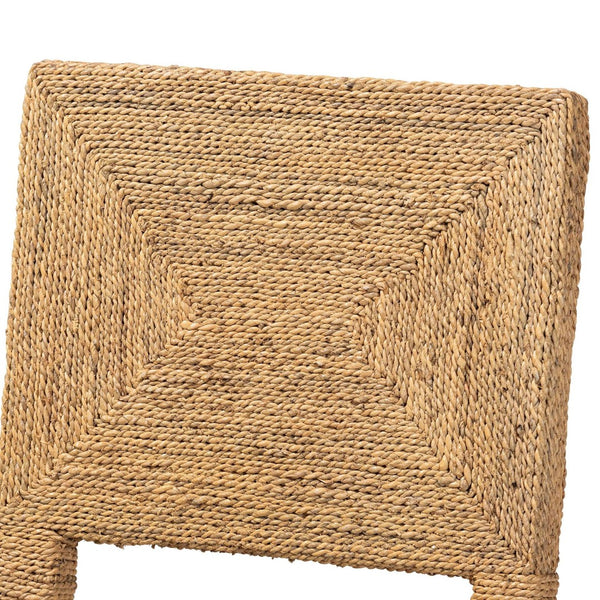 English Elm Bohemian Handwoven Kubu Rattan Mahogany Wood Dining Chair Organic Eclectic Style B2750P467724