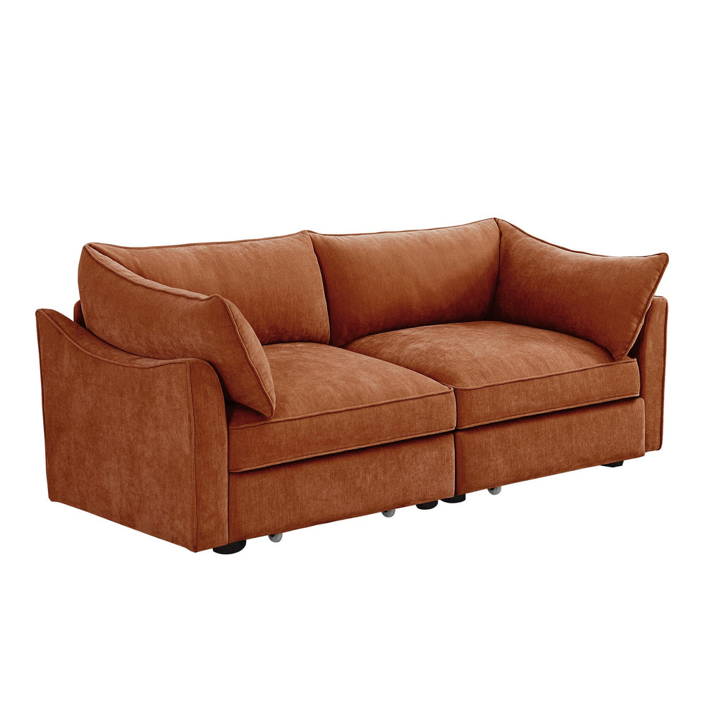 English Elm 2 Seater Sofa With Chic Crescent Armrests, Hidden Storage Drawers, Perfect For Small Spaces! W3041S00202