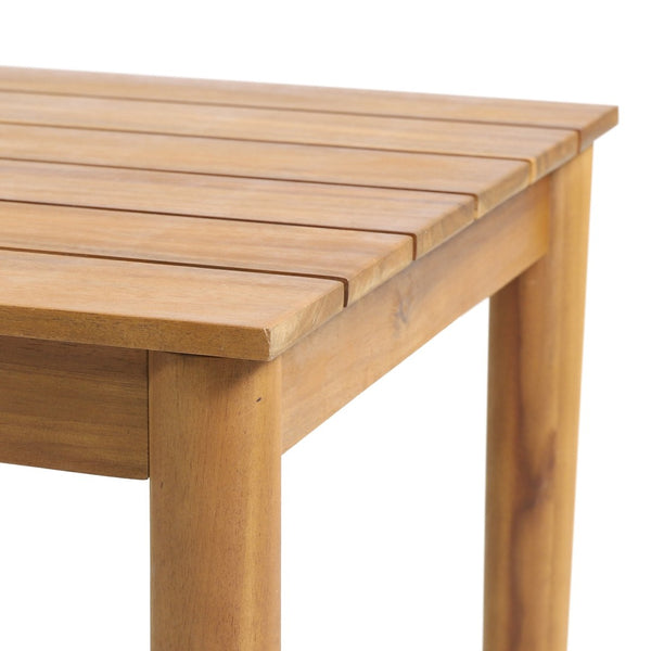 English Elm Rustic Acacia Wood Rope Woven Chair and Slat Table Set for Patio Comfort N769P326314T_70151.00