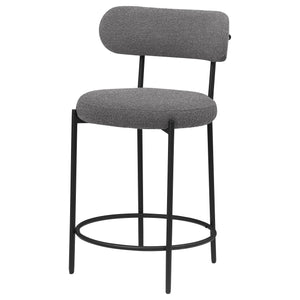 English Elm Concord Grey Boucle Counter Stools Set Of 2 - Stylish, Comfortable Chairs For Kitchen & Bar Use B062P299857