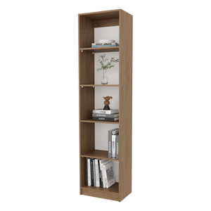 English Elm Natural Oak And White 5-Shelf Bookcase – Stylish Storage Solution For Modern Living Spaces & Home Offices B062P355526