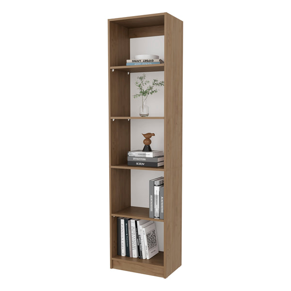 English Elm Natural Oak And White 5-Shelf Bookcase – Stylish Storage Solution For Modern Living Spaces & Home Offices B062P355526