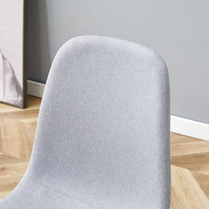 English Elm Table Set - Modern Walnut Grain Dining Table With 8 Light Gray High-Resilience Chairs For Stylish Spaces W1151S04293-GIGA