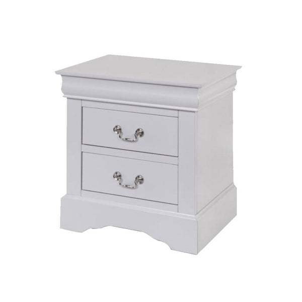 English Elm 2 Drawers Solid Pine Nightstand In Elegant White Finish – Stylish Storage For Every Bedroom Decor B016P253281
