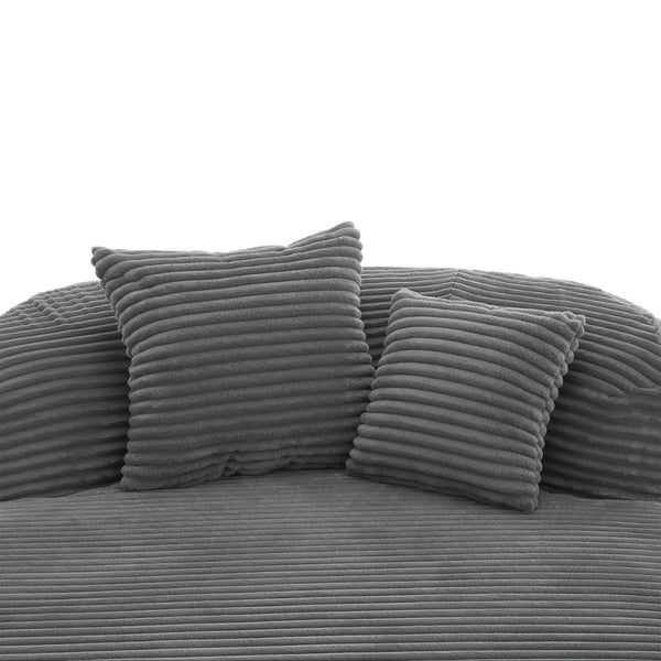 English Elm Swivel Barrel Accent Chair Chenille Tufted Round Club Seat for Living Room Lounge Gray N719S002370E