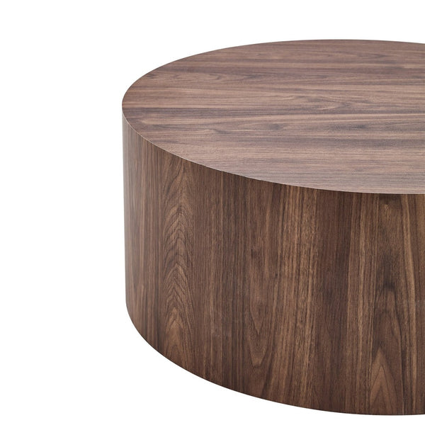English Elm Cave Stone Patterned Mdf Round Coffee Table for Minimalist Industrial Living Rooms Walnut W1151P460953