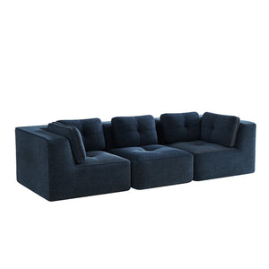 English Elm Modern Corduroy Sectional Sofa Tufted Modular Deep Seat Living Room Couch Blue W714S01801
