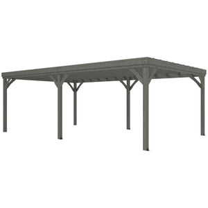 English Elm Garden Fir Wood Pergola with Open Beam Roof for Climbing Vines and Outdoor Shade T3971S00188