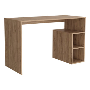 English Elm Rolla Modern Minimalist Desk in Light Oak – Durable Engineered Wood, Open Shelves, Spacious 53.1" L B092P254741