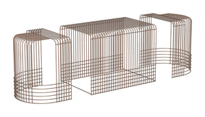 Zuo Modern Pitch Coffee Table Set - Modern Industrial Design, Durable Steel Frame, Versatile 3-piece Ensemble Bronze Steel 110323-zuo-modern