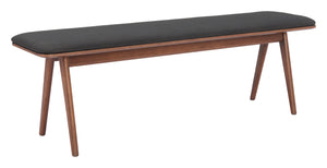 Kazwali Bench Black & Walnut 110301 Zuo Modern