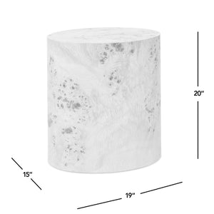 English Elm Jennifer Taylor Home - Nebula 20" Oval Accent Side Table - Medium Brown Walnut Burl Wood For Elegant Living Spaces B2719P292913