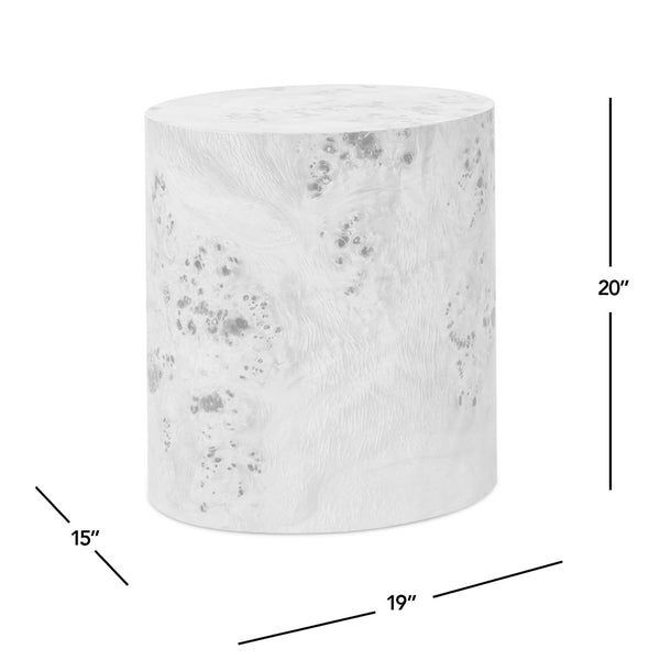 English Elm Jennifer Taylor Home - Nebula 20" Oval Accent Side Table - Medium Brown Walnut Burl Wood For Elegant Living Spaces B2719P292913