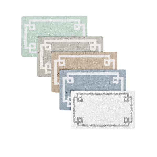 JLA Home Madison Park - Cotton Tufted Bath Rug 20x30 – Spa-Inspired Plush Absorbent Cotton with Skid-Resistant Backing, OEKO-TEX Certified Blue MP72-6207