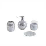 Madison Park Mosaic Modern/Contemporary 4 Piece Bath Accessory Set MP71-4895 Silver