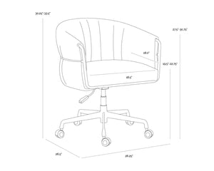 Sunpan OLMA Office Chair - Comfort and Style with Two-Tone Upholstery in Meg Taupe & Santa Cruz Oatmeal 112388