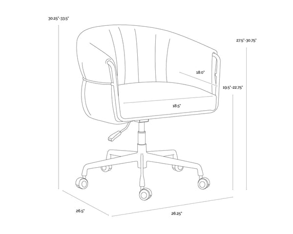 Sunpan OLMA Office Chair - Comfort and Style with Two-Tone Upholstery in Meg Taupe & Santa Cruz Oatmeal 112388