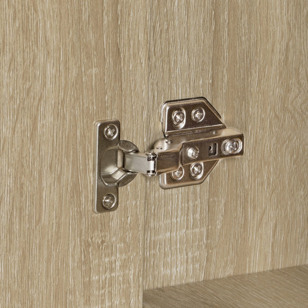 English Elm K&K Fluted Kitchen Island with Extendable Dining Table, Art Deco Mid-Century Design, Built-In Power Hub, Gold Handle Natural N707S000018Y