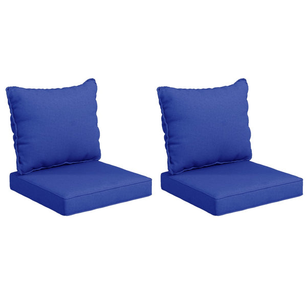 English Elm Outsunny 4-Piece Navy Blue Patio Cushions Set - Stylish, Durable Seat & Back Pillows For Outdoor Comfort W2225P200708-GIGA