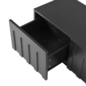 English Elm On-Trend Stylish Tv Stand & Coffee Table Set, Dual-Purpose Media Console With Arched Design In Black N721S000054B