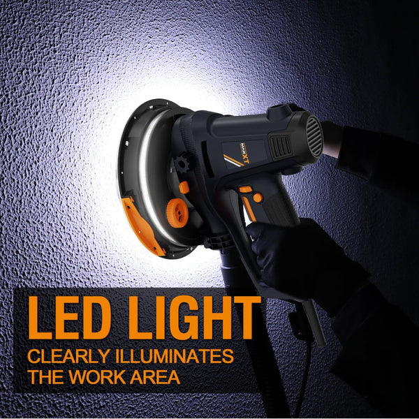 English Elm Handheld Drywall Sander 810w with Led Light Self Dust Extraction Variable Speed T3177P305033