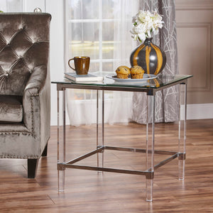 Christopher Knight Home® - Noble House - Orianna Acrylic and Tempered Glass Square Side Table