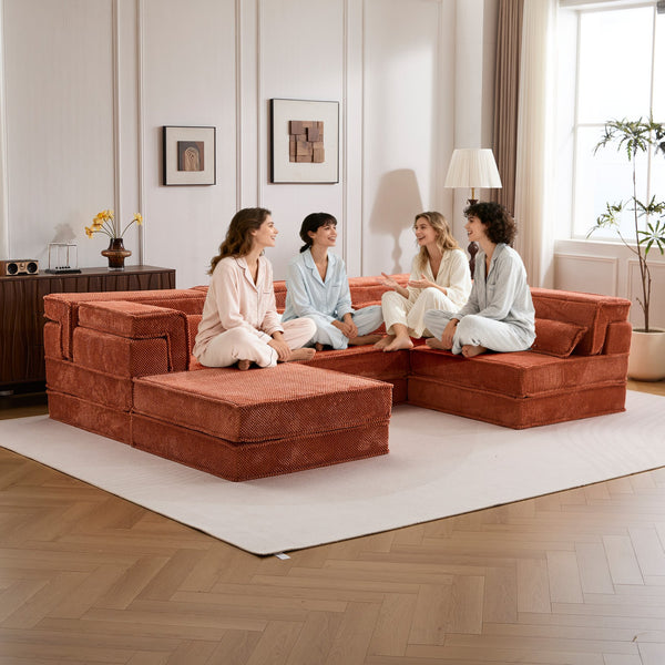 English Elm Compression Modular Sofa Bed - Oversized Boneless Design, Plush Memory Foam, Versatile & No Assembly W3723S00034