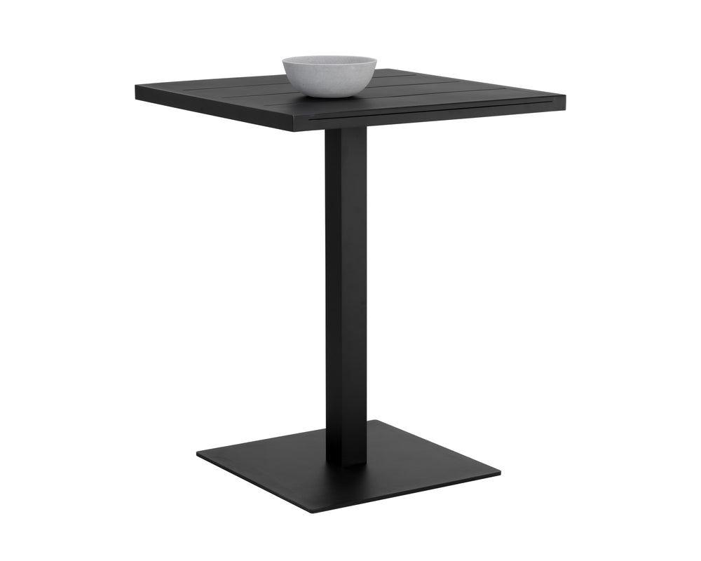 Sunpan Merano Bar Table - Modern Sleek Design with Durable Powder Coated Aluminum for Indoor and Outdoor Use Black