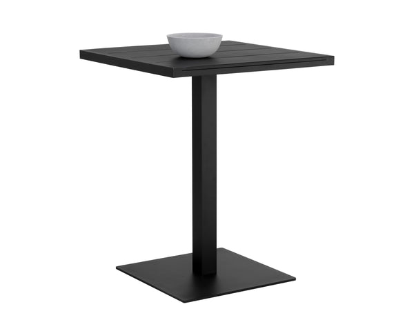 Sunpan Merano Bar Table - Modern Sleek Design with Durable Powder Coated Aluminum for Indoor and Outdoor Use Black