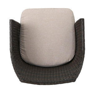 English Elm Christopher Knight Home® - KENNETH Brown Multi 3-Pc Chat Set – PE Rattan Bistro Outdoor Patio Seating with Waterproof Cushions and Iron Frame (Compact) 61209.00MBN