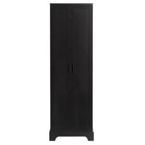 English Elm Storage Cabinet Tall Mdf Two Door Adjustable Shelves Matte Black Home Office Bath N725P181207Z