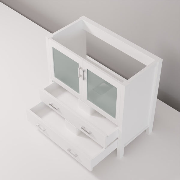 English Elm White Bath Vanity With Soft-Close Drawers, Durable Solid Wood, Perfect For Modern Bathrooms, 36-In. B2731P260430-GIGA