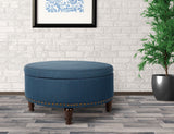 OSP Home Furnishings Augusta storage Ottoman Azure