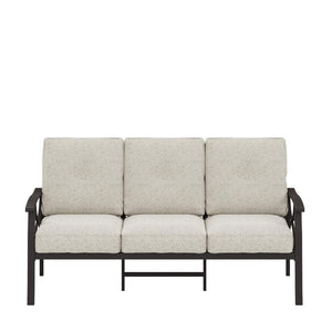 English Elm 70 Inch All Weather Steel Outdoor Sofa Three Seat Rust Proof Powder Coated Patio Seating Light Khaki+Beige B082P455150