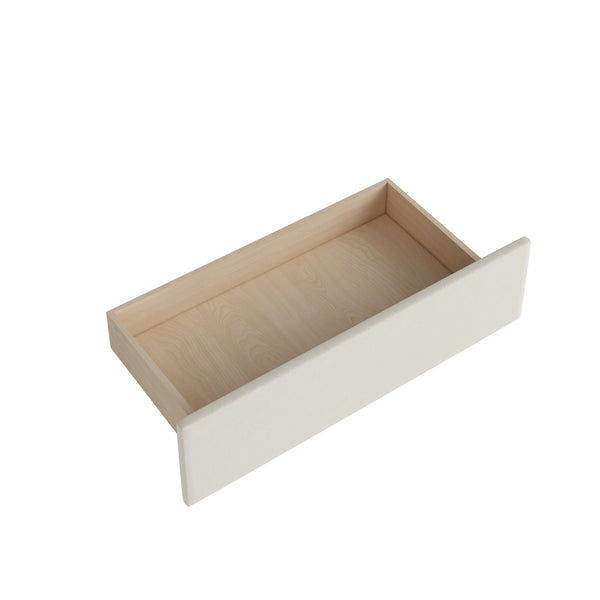 English Elm Twin Velvet L-Shaped Upholstered Platform Bed with Plush Headboard, Hidden Drawers & Cabinet Storage Beige SF000182AAA