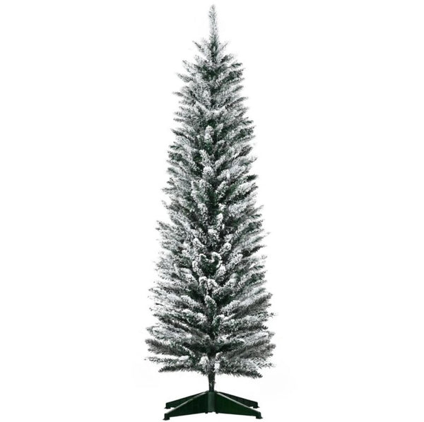 English Elm Slim Snow Flocked Pencil Christmas Tree Frosted Artificial 5 Ft Unlit Indoor T3971P414441