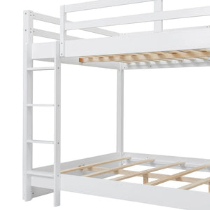English Elm Wood Queen Size Bunk Bed With Ladder - Sturdy, Space-Saving Design For Modern Bedrooms & Guests N7090004007K-GIGA