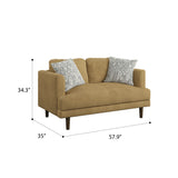 English Elm Wallace & Bay - Wallace & Bay  Jurie Yellow Loveseat