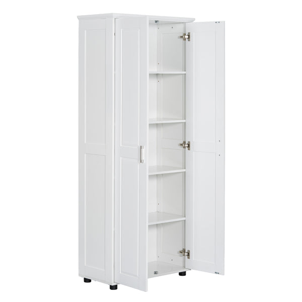 English Elm Storage Compact Two-Door Cabinet with Adjustable Shelf, Anti-Tip Safety, MDF Durability for Home Organizing White WF323346AAK