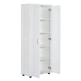 English Elm Storage Cabinet With Two Doors For Bathroom, Office, Adjustable Shelf, Mdf Board, White