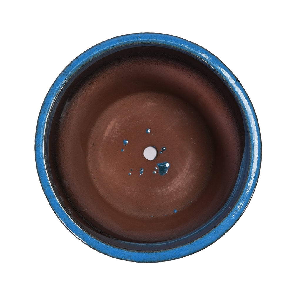 English Elm 3 Pieces Ceramic Flowerpot Set - Handcrafted Antique Blue Planters For Indoor & Outdoor Decor W3273P321470