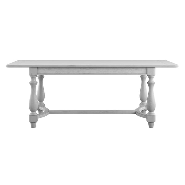 English Elm Wallace & Bay - Gray Coastal Dining Table in Oyster Shell Finish — 82" Solid Wood, Low-Maintenance, Elegant Family Centerpiece B361P384438