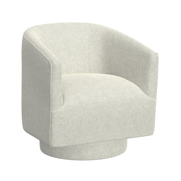 English Elm Wallace & Bay - White Swivel Accent Chair – Lunar White Fabric Contemporary Swivel Seat, Easy-Care Stylish Comfort B361P384446