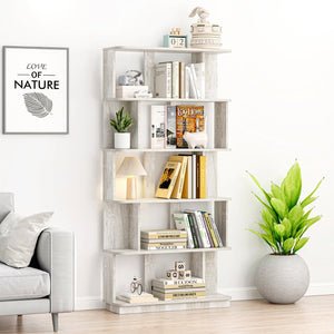 English Elm 31.5" Tall 5-tier Mdf Bookcase Slim Open Shelving Unit for Office Bedroom Living Room Light Gray W2899P444155